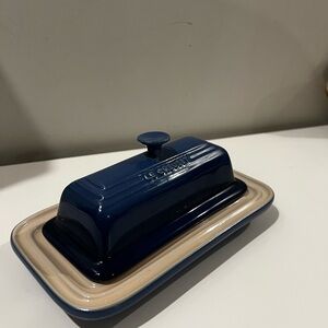 Le Creuset Cobalt Blue Small Butter Dish with  Base